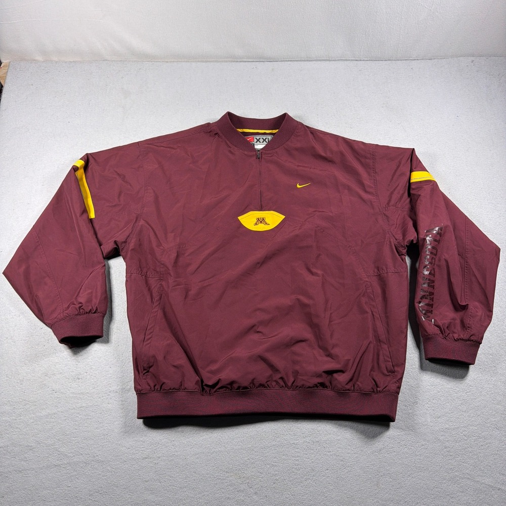 Minnesota Golden Gophers Nike Pullover Men XXL Relaxed Maroon Gold Vintage Y2K